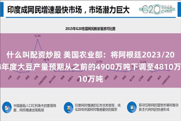 什么叫配资炒股 美国农业部：将阿根廷2023/2024年度大豆产量预期从之前的4900万吨下调至4810万吨