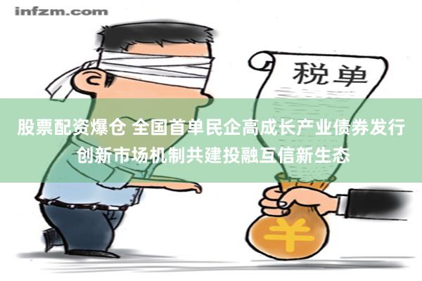 股票配资爆仓 全国首单民企高成长产业债券发行 创新市场机制共建投融互信新生态