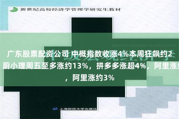 广东股票配资公司 中概指数收涨4%本周狂飙约24%，蔚小理周五至多涨约13%，拼多多涨超4%，阿里涨约3%